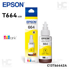 BOTELLA DE TINTA EPSON AMARILLA DE 70 ML PARA IMPRESORAS L210, L220, L355, L380, L365, L575, L565, L375, L121. T664420-AL